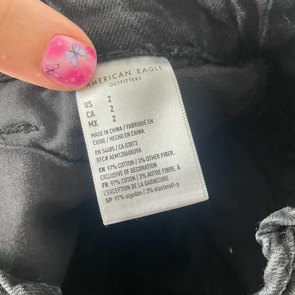 American Eagle Shorts Women 2 High Rise Pleated Denim Casual Classic Paperbag - Picture 7 of 8